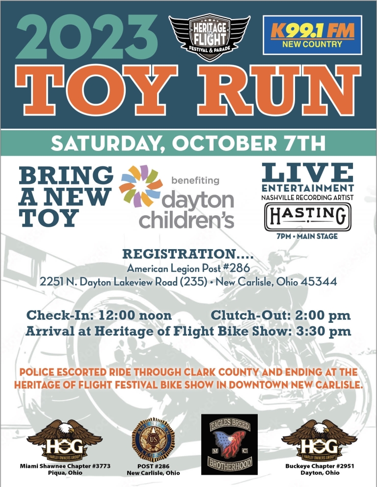 Heritage of Flight Festival & K99.1FM Toy Run Dayton Children's Hospital